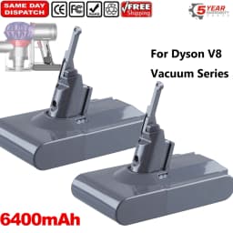 2Pack 6.4Ah Li-on V8 Replace for Dyson 21.6V Battery Pin Suit for Absolute Cord-Free Vacuum Handheld Vacuum Cleaner Dyson V8