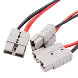 2pcs 50A Anderson Plug Connector Double Extension Adapter 6mm Automotive Y Cable