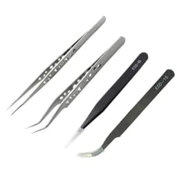 1 Set Precision Industrial Tweezers Anti-Static Magnetic Stainless Steel Tweezers Set For Electronics Soldering Maintenance