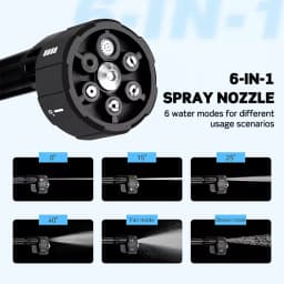6 in1 Brushless Electric High Pressure Washer Cordless 80Bar Car Garden Water Gun