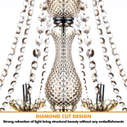 8-Light K5 Crystal Chandelier Cognac Color Crystal Ceiling Lamp Modern Luxury Indoor Lighting Fixture For Home Decor