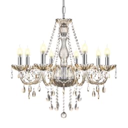 8-Light K5 Crystal Chandelier Cognac Color Crystal Ceiling Lamp Modern Luxury Indoor Lighting Fixture For Home Decor