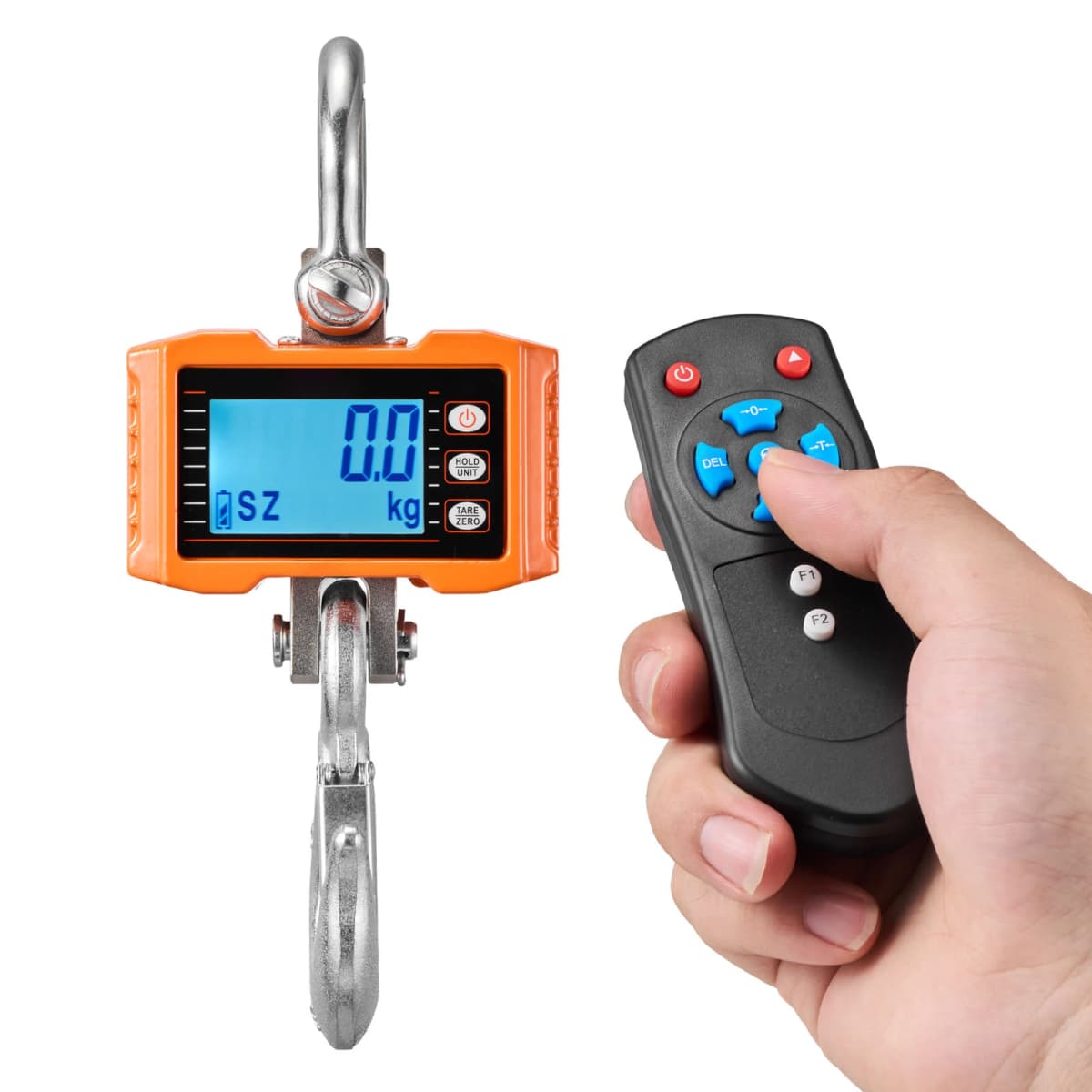 SucceBuy 1000kg/2000kg Digital Hanging Scale Portable with Remote Control Factory Crane Scale LCD Backlight Industrial Scales