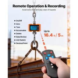SucceBuy 1000kg/2000kg Digital Hanging Scale Portable with Remote Control Factory Crane Scale LCD Backlight Industrial Scales