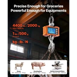 SucceBuy 1000kg/2000kg Digital Hanging Scale Portable with Remote Control Factory Crane Scale LCD Backlight Industrial Scales