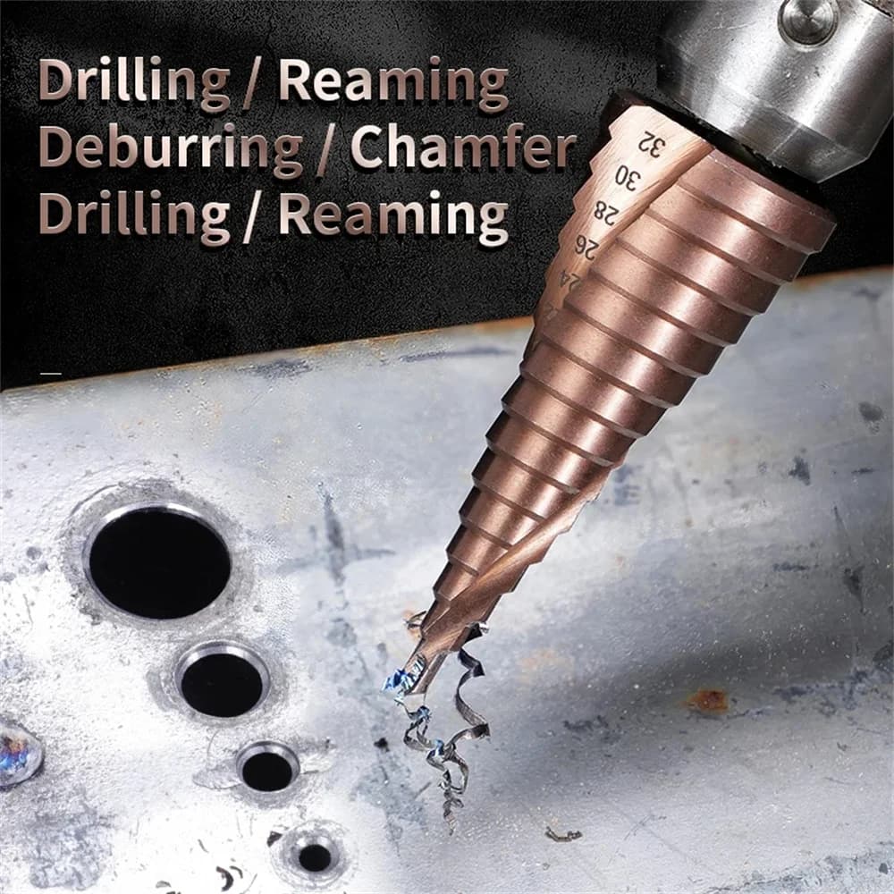 Cobalt Steel Step Cone Drill Bit Hole Cutter 4-32mm for Stainless Steel