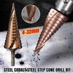 Cobalt Steel Step Cone Drill Bit Hole Cutter 4-32mm for Stainless Steel