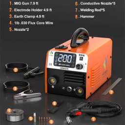 HITBOX HBM200 Semi-Automatic MIG Welding Machine 220V 3 in 1 MMA/Gasless MIG/Lift TIG Synergy Inverter Welder Tool AU Plug