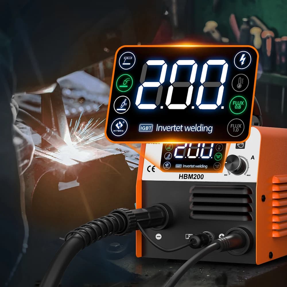 HITBOX HBM200 Semi-Automatic MIG Welding Machine 220V 3 in 1 MMA/Gasless MIG/Lift TIG Synergy Inverter Welder Tool AU Plug