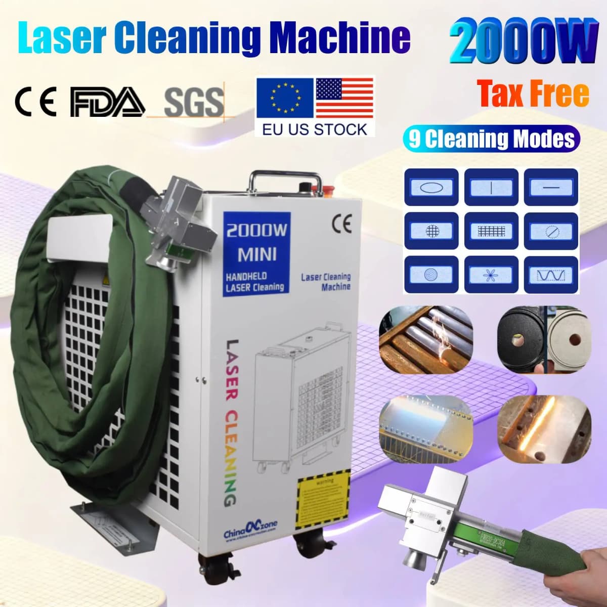 BWT 2000W Laser Cleaning Machine Professional Rust Oil Paint Removal for Metal Width 300mm Rust Removing Machine Laser Cleaner