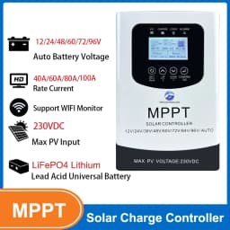 HXCONTROLLER 60A 80A MPPT Solar Charge Controller 230VDC For 12V 24V 48V 60V 72V 96V Lifepo4 Lithium GEL Lead Acid Ship From AU