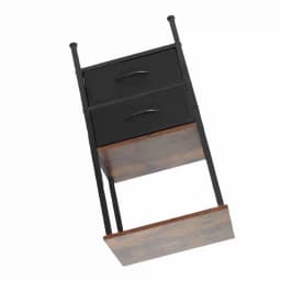 Night Stand for Bedroom MDF Carbon Steel Bedside Table with 2 Canvas Drawers for Living Room Dorm Nightstand with Drawer