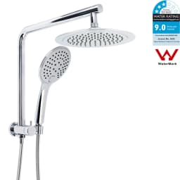 **Sydney Stock** KYLINS Brushed Gold Gun Metal Chrome Black 2 In 1 Rain Shower Head Set Wall Arm Twin Head Combo WELS WATERMARK