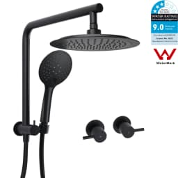 **Sydney Stock** KYLINS Brushed Gold Gun Metal Chrome Black 2 In 1 Rain Shower Head Set Wall Arm Twin Head Combo WELS WATERMARK