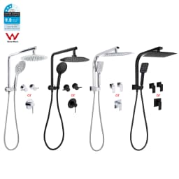 **Sydney Stock** KYLINS Brushed Gold Gun Metal Chrome Black 2 In 1 Rain Shower Head Set Wall Arm Twin Head Combo WELS WATERMARK