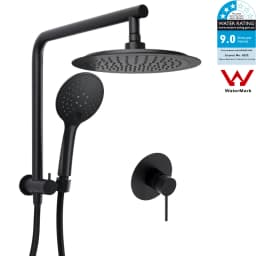 **Sydney Stock** KYLINS Brushed Gold Gun Metal Chrome Black 2 In 1 Rain Shower Head Set Wall Arm Twin Head Combo WELS WATERMARK