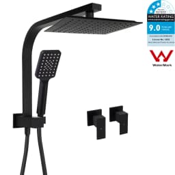 **Sydney Stock** KYLINS Brushed Gold Gun Metal Chrome Black 2 In 1 Rain Shower Head Set Wall Arm Twin Head Combo WELS WATERMARK