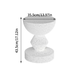 Lightweight Concrete Side Table: Modern Living Room Concrete Sofa Side End Table Bedside Accent Table for Indoor Kitchen, Outdoors Balcony, Patio