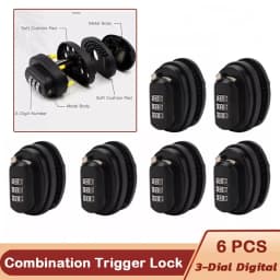 6x 3-Dial Digital Trigger Password Lock Gun Keyless Padlock for Firearms Pistol