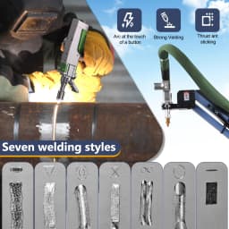 2000W Double Pendulum 6-in-1 Fiber Laser Battery Welding Cleaning Cutting Welding Machine Handheld Laser Welder for All Metal