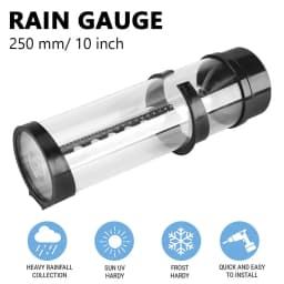 250mm Outdoor Rain Gauge Automatic Measuring Collector Weather Monitoring Gauge