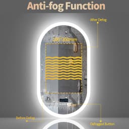 LUVODI Lighted Bluetooth Bathroom Mirror Led Backlit Illuminate Vanity Mirror with Time Date Display Anti-fog
