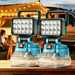 1/2pcs,15-LED Work Light, Portable Spotlight Flashlight Compatible with Makita 18V Lithium-ion Battery