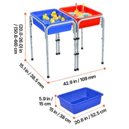SucceBuy Wooden Sensory Table for Kids Activity with 3 Foldable Storage Bins&Double-Sided Board Indoor/Outdoor Drawing Studying