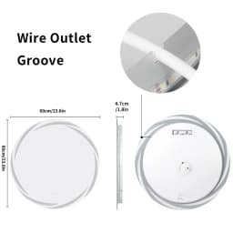 LUVODI 80CM Modern LED Bathroom Wall Mirror with Circle Backlight Illuminated Vanity Mirror with Defogging Feature for Bath