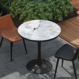 LUVODI 30" Round Leisure Dining Table,Kitchen Coffee Circle Table with Larger Pedestal Base for 2-3 People