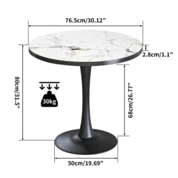 LUVODI 30" Round Leisure Dining Table,Kitchen Coffee Circle Table with Larger Pedestal Base for 2-3 People