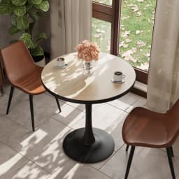 LUVODI 30" Round Leisure Dining Table,Kitchen Coffee Circle Table with Larger Pedestal Base for 2-3 People