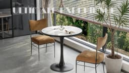 LUVODI 30" Round Leisure Dining Table,Kitchen Coffee Circle Table with Larger Pedestal Base for 2-3 People