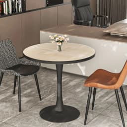 LUVODI 30" Round Leisure Dining Table,Kitchen Coffee Circle Table with Larger Pedestal Base for 2-3 People