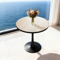LUVODI 30" Round Leisure Dining Table,Kitchen Coffee Circle Table with Larger Pedestal Base for 2-3 People