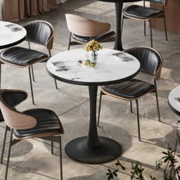 LUVODI 30" Round Leisure Dining Table,Kitchen Coffee Circle Table with Larger Pedestal Base for 2-3 People