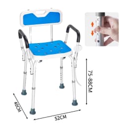 PORIYA Shower Chair Bath Bench Arms Back for Inside Tub Adjustable Height 400lbs
