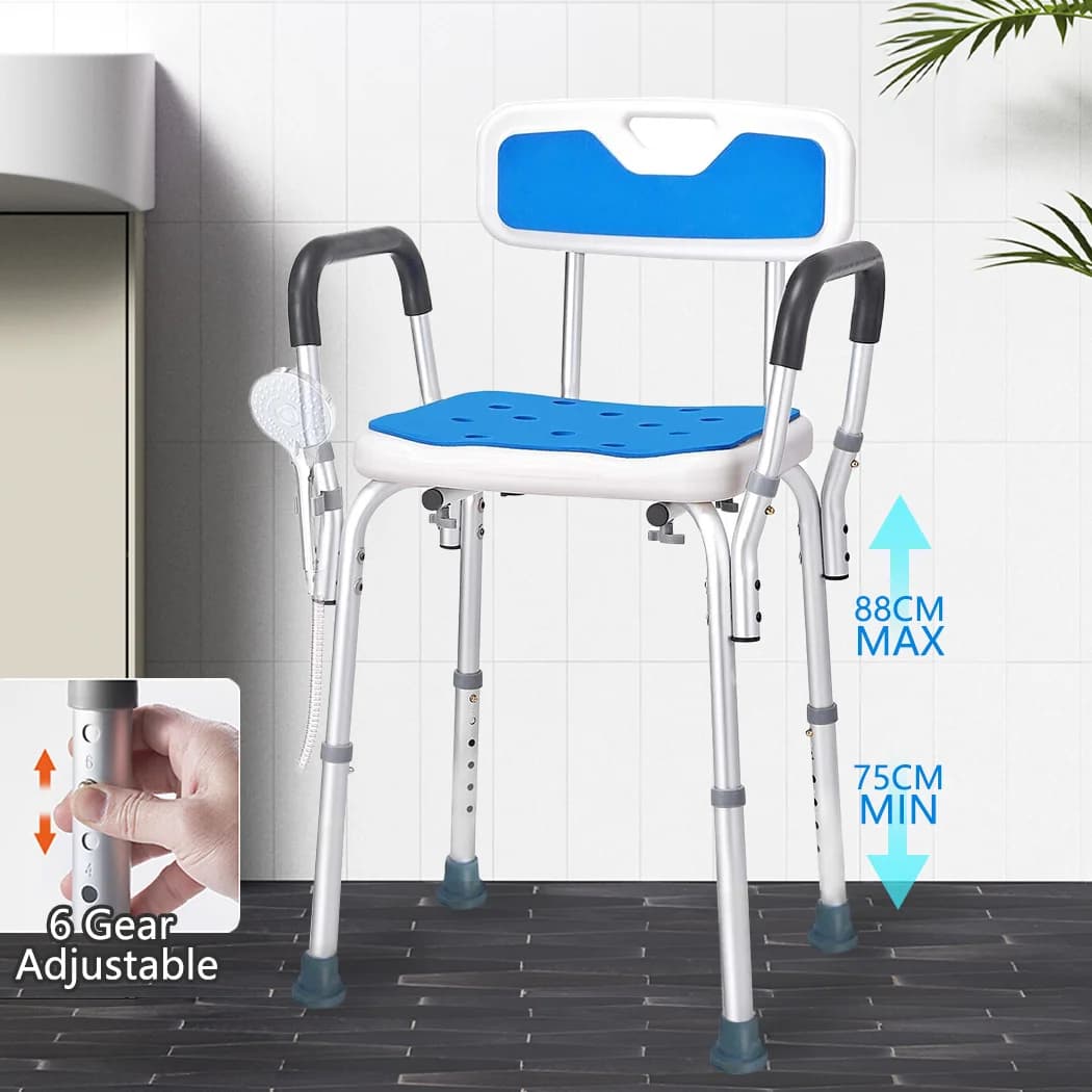 PORIYA Shower Chair Bath Bench Arms Back for Inside Tub Adjustable Height 400lbs