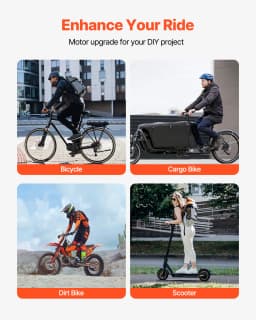VEVOR 350/1800/2000/3000W Electric Powerful DC Motor Go Kart Electric Brushed Motor Electric Dirt Bike Motor Engine for E-Bike