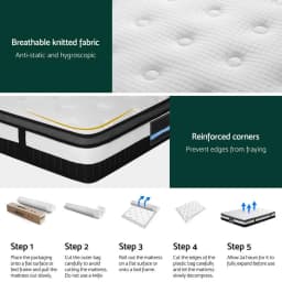 King Size 30cm Giselle Style Mattress Plush Support Breathable Comfort Sleep Bed Mattress Cover Durable Home Bedroom Use