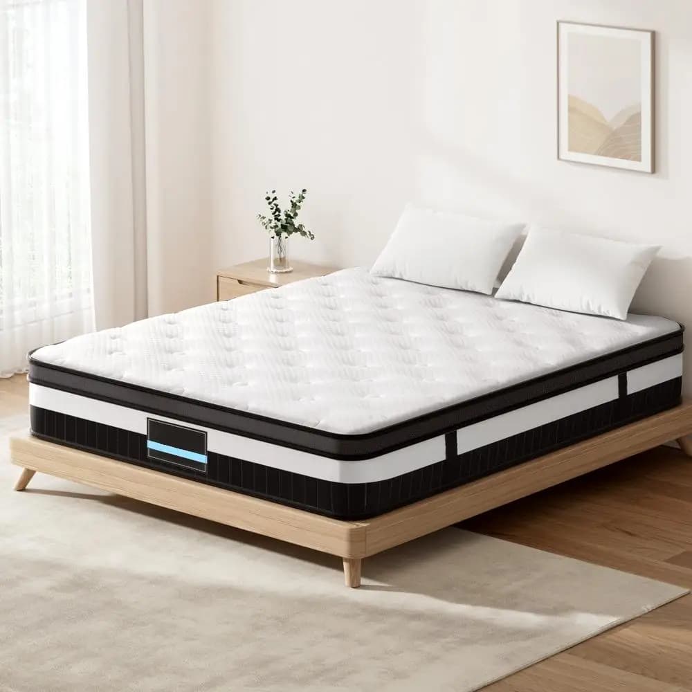 King Size 30cm Giselle Style Mattress Plush Support Breathable Comfort Sleep Bed Mattress Cover Durable Home Bedroom Use