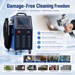 2000W Air Cooling Fiber Laser Cleaning Machine Portable Laser Cleaner for Metal Oil Rust Paint Removal Cleaning SUP 32C Width 300mm Energy Saving
