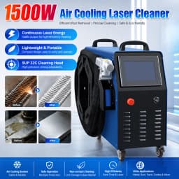 2000W Air Cooling Fiber Laser Cleaning Machine Portable Laser Cleaner for Metal Oil Rust Paint Removal Cleaning SUP 32C Width 300mm Energy Saving