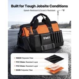 SucceBuy 15.7in Tool Bag with 33 Pockets, Portable Organizer with Soft Handle, Large Zipper&Adjustable Shoulder Strap for Tools