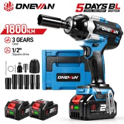 ONEVAN 1800N.M Torque Brushless Electric Impact Wrench 1/2 inch Cordless Drill Car Repair Power Tool For Makita 18V Battery Pin
