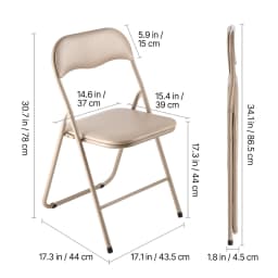 SucceBuy 4/6Pack Folding Chairs Foldable Leather Chairs with Heavy Duty Metal Frame&Padded Cushion Stackable Seats for Home Yard