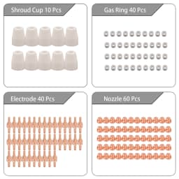 150Pcs PT31 LG40 Plasma Cutter Electrode Tips Cup Consumables Kit For PT-31 CUT40 HYC45D HYC50D CUT50 PLC50D HYC410