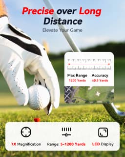 REDTIGER C001B Golf Rangefinder with Slope 1000M 1200 Yards Laser Range Finder Golf 7X Magnification Rechargeable Range Finder