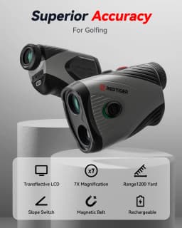 REDTIGER C001B Golf Rangefinder with Slope 1000M 1200 Yards Laser Range Finder Golf 7X Magnification Rechargeable Range Finder