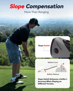 REDTIGER C001B Golf Rangefinder with Slope 1000M 1200 Yards Laser Range Finder Golf 7X Magnification Rechargeable Range Finder